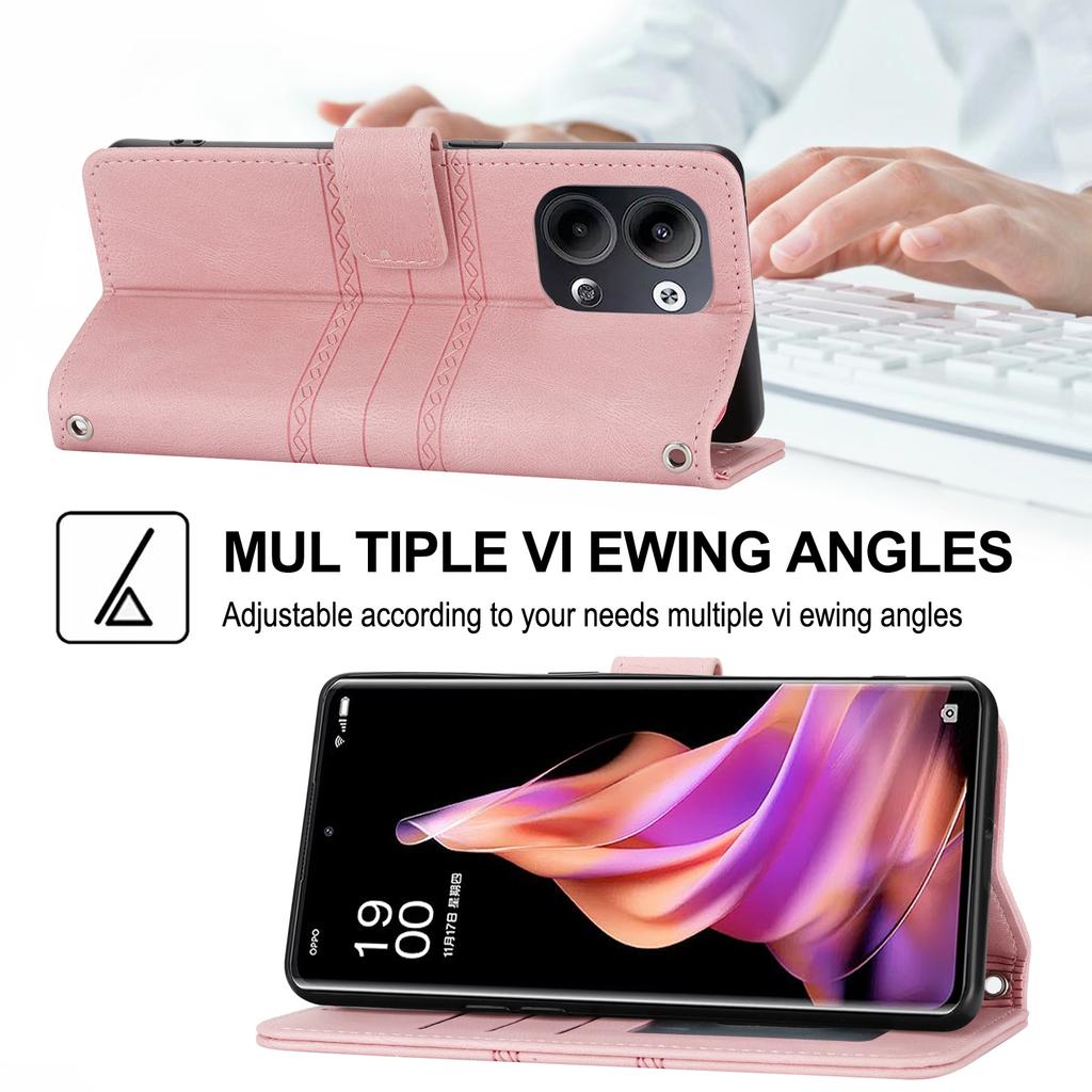 Pro Oppo Reno13 Pro 5G Pouzdro Peněženka Kožená na dotek Vytištěný Kryt na telefon