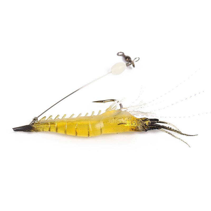 Luminous Soft Fishing Lures Fake Shrimp Floating Shaped Lure Bait Bionic Artificial Shrimp With Hook Fishing Tackle