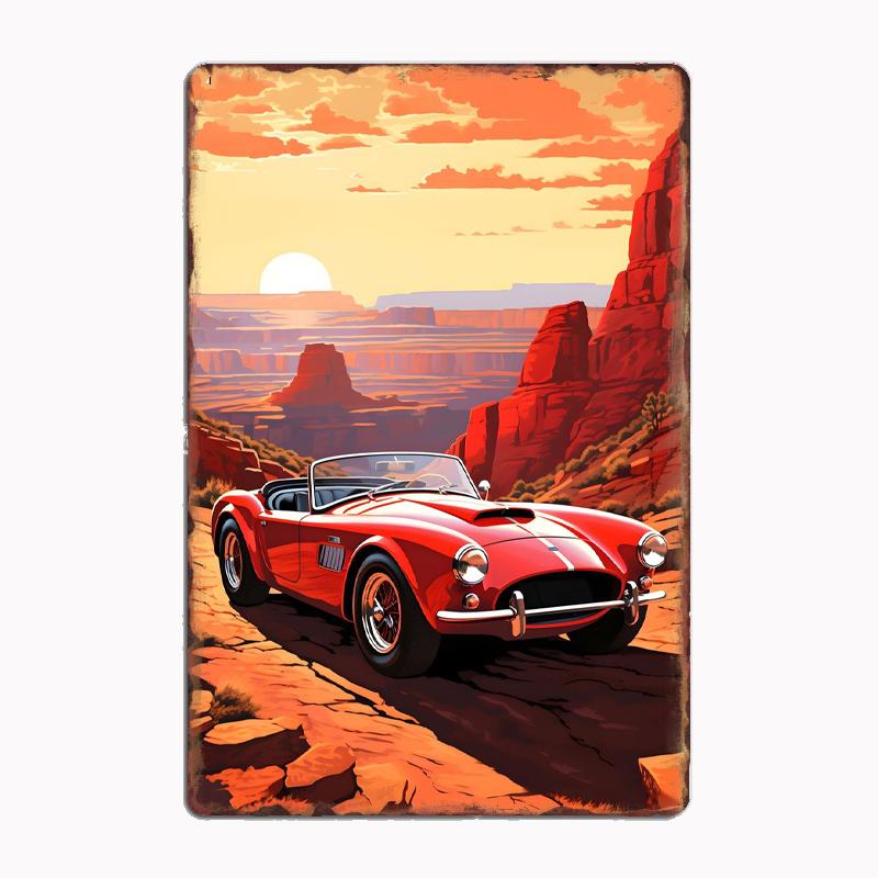 

Винтажный плакат Shelby Cobra 427 1967 года Металлическая табличка Декор для стен ванной комнаты Жесть Украшение для дома 20x30cm（7.8x11.8inch）