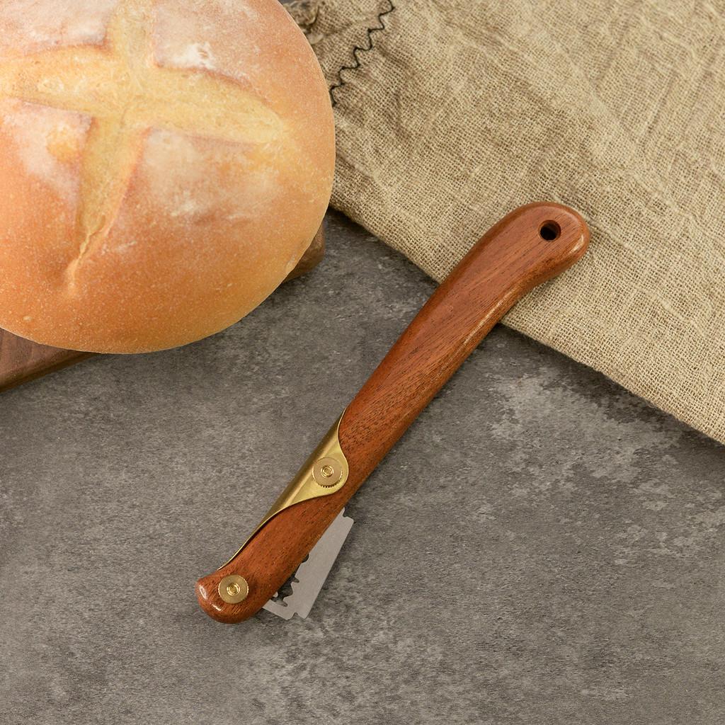 Style Bread Slicing With Wooden Handle For Artisan Baking And Crust Scoring