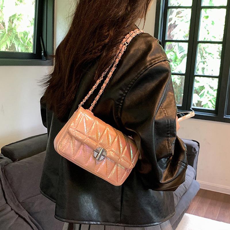Fashionable and Versatile Shoulder Chain Crossbody Bag, New Trendy PU Colorful Small Square Bag, Shopping Fashionable Women's Bag