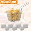 8Pcs Mini Iron Chip Deep Fry Basket Long Handle Chip Frying Strainer Basket Stackable French Fry Display Holder Kitchen Utensils