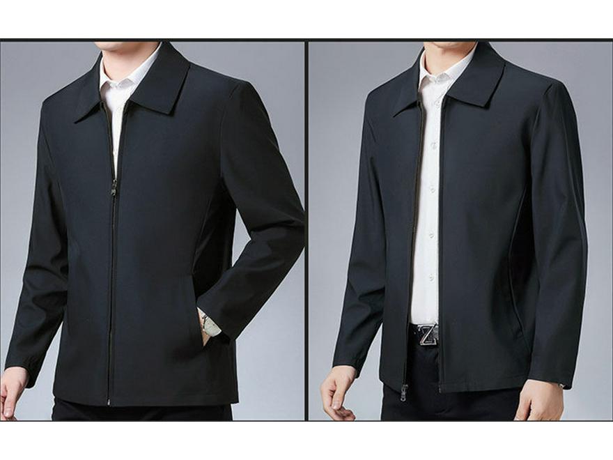 2024 Spring/Autumn High-Quality Lapel Jacket for Middle-Aged and Elderly Men - Fashionable Business Casual Outerwear