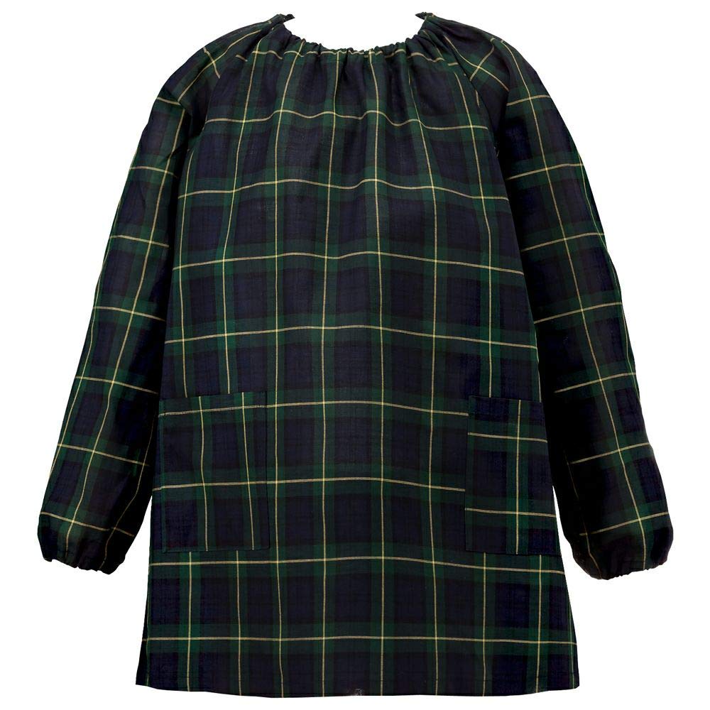COLORFUL CANDY STYLE Long Sleeve Smock for Kindergarten and Tartan Check and Dark N1139920 Boys' Daycare, 120-130cm, Green,