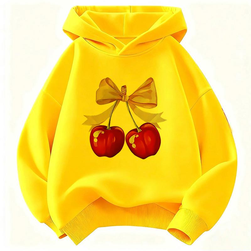 Fashion Y2k Cherry Design Graphic Hoodie Kids Children's Sweatshirt Hoody for Boys Girls Autumn Winter Casual Hoodies