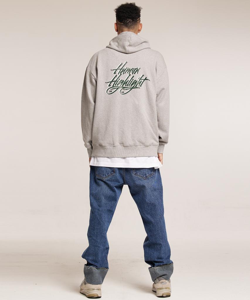Cream Soda Lab Human Highlight Logo Zip-Up Grey Green