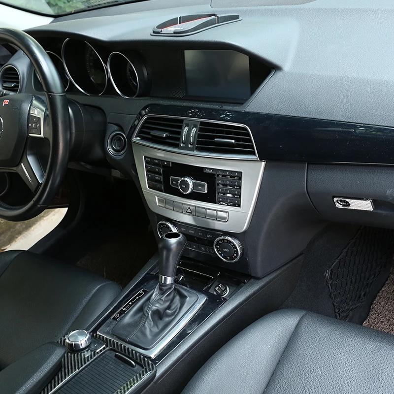 For Mercedes Benz C Class W204 2010-2014 ABS Interior Car Center Console CD Panel Decoration Frame Trim Sticker Accessories