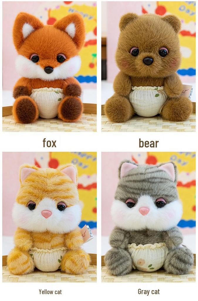 Cute Cat Plush Desk Ornament – Small Cloth Doll, Study Buddy, Birthday Gift