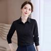 Women's High-End Black Chiffon Blouse - Long Sleeve Professional Workwear for Autumn 2023