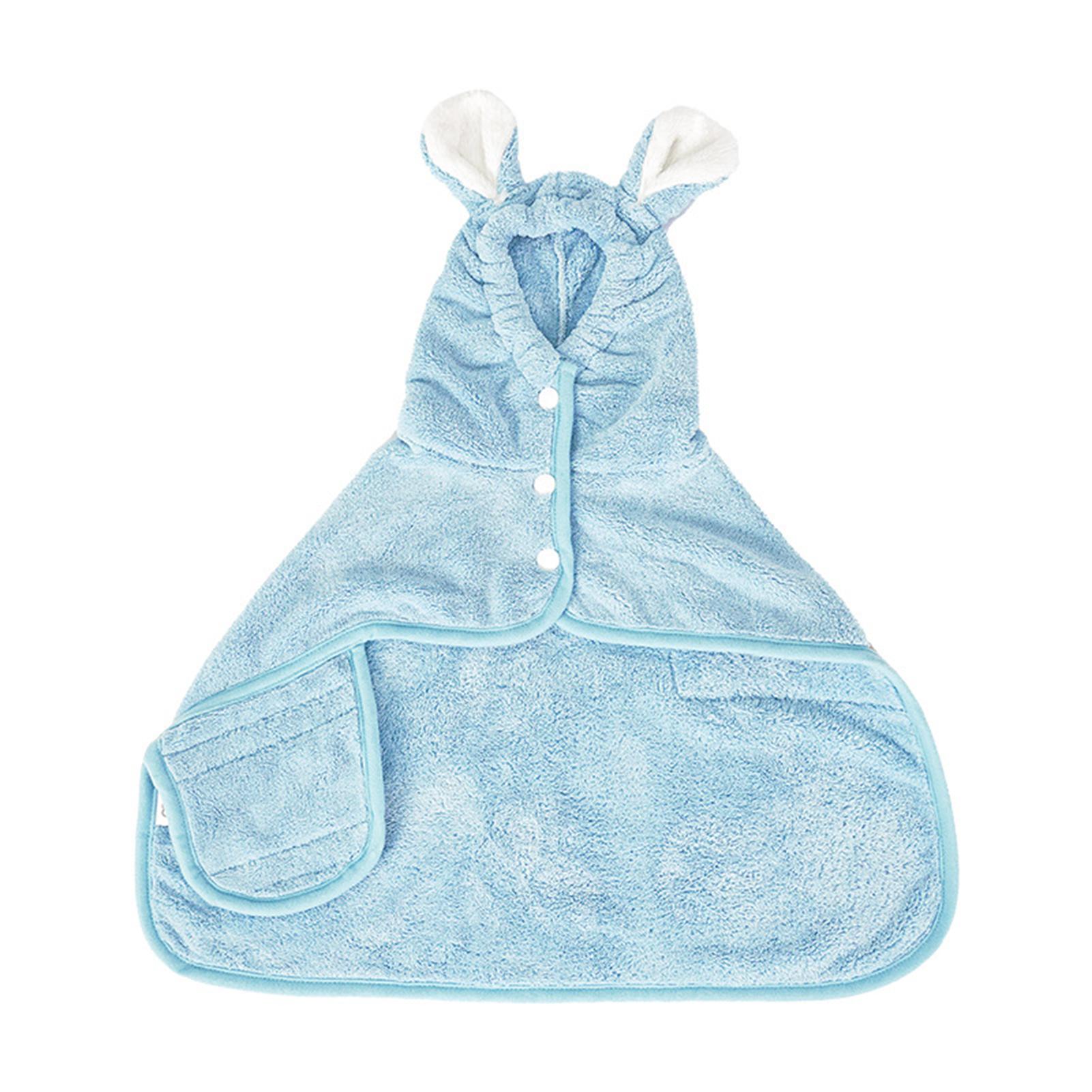 

Dogs Bathrobe Cute Capes Bath Towel Soft Cozy Ultra-Absorbent Drying Coat Robe For Stylish Pet Lover Bath Clothing XS（old） синий