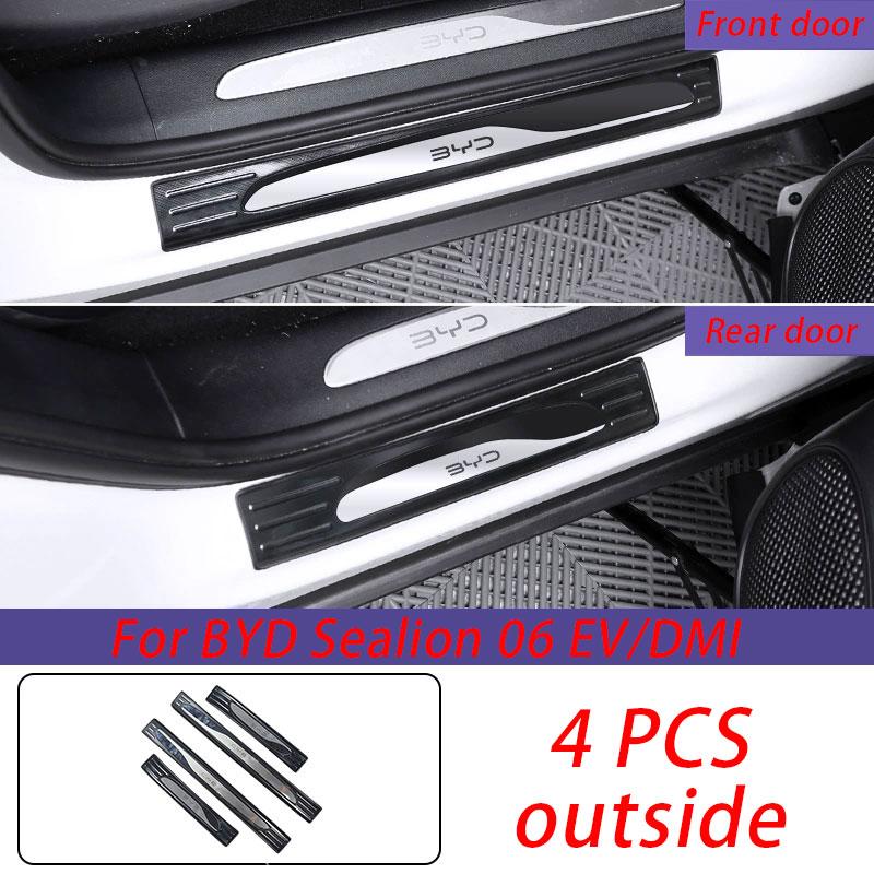 For BYD Sealion 06 EV/DMI 2025 2026 Car Door Sill Guards Protector Threshold Trim Cover Sticker Modification Accessories