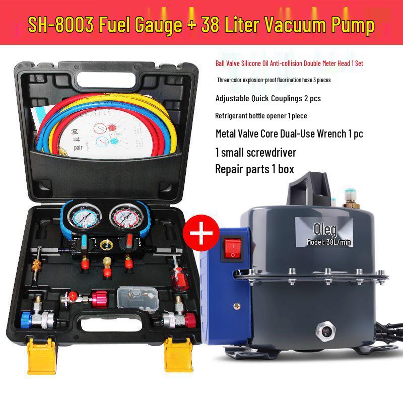 Dual-Use Automotive A/C Vacuum Pump for Evacuation, Pressurization & Leak Detection