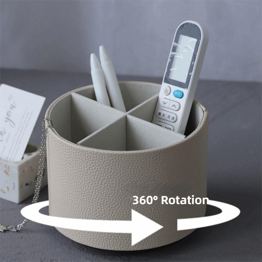 Portable Rotatable Storage Holder Box 360 Degree Desktop Cosmetics Shelf Cylinder Rotary Pen Holder Makeup Brush Storage