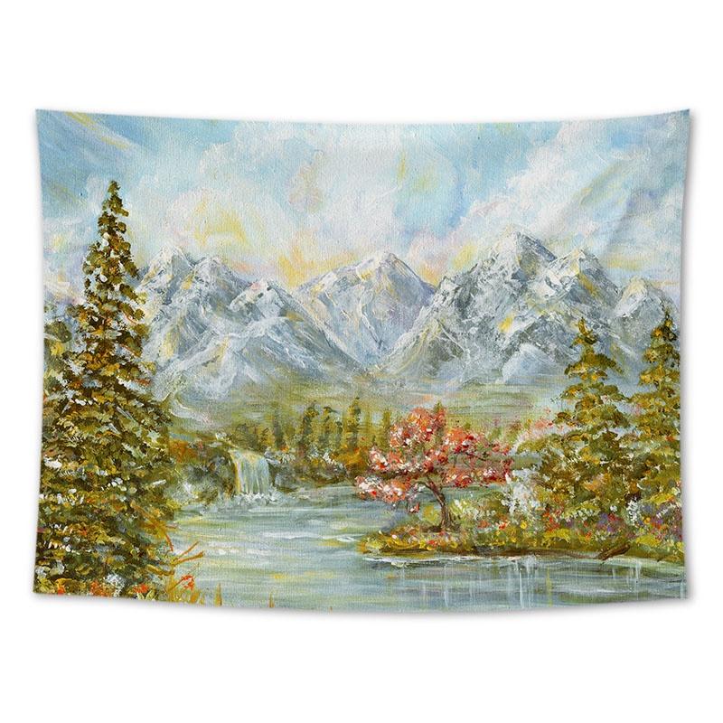 Tapiserie suspendată pe perete Floarea-soarelui Lavandă Pictură în ulei Peisaj Decorare cameră Pânză de fundal