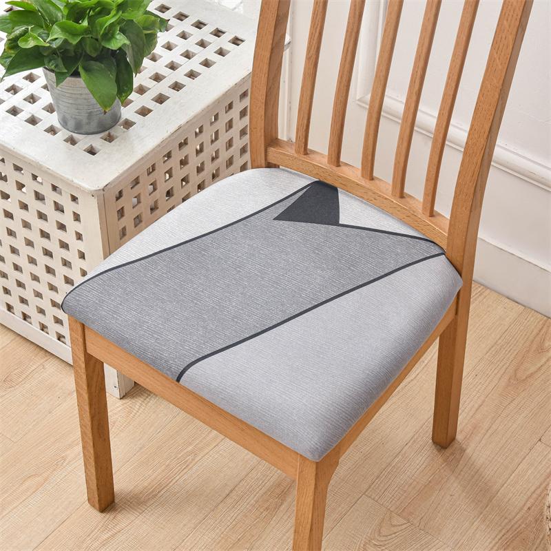 1Pc Elastic Chair Seat Cover Printed Spandex Dustproof Dining Room Chair Cushion Cover Anti Slip Chair  Cover