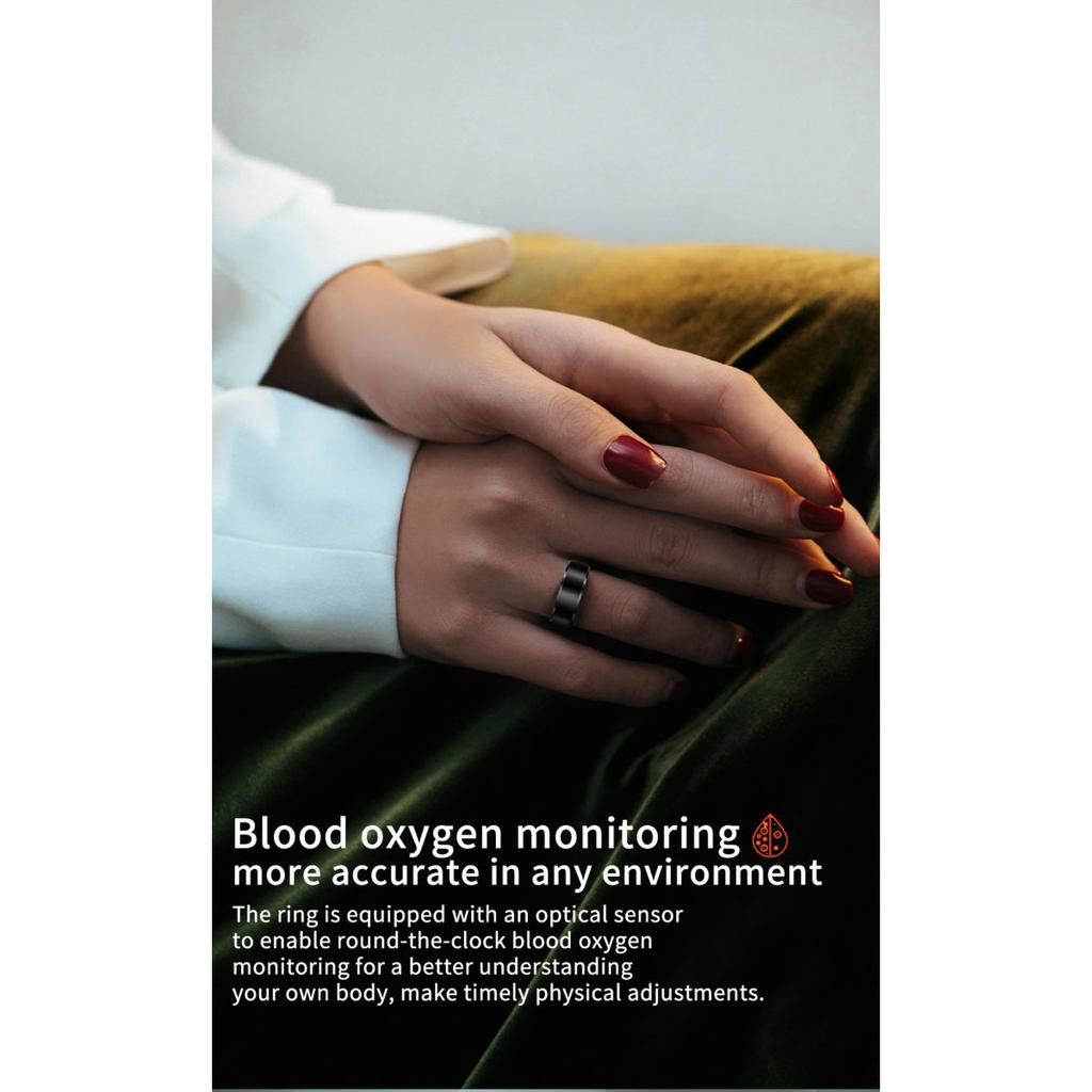 New R6 Smart Ring Heart Rate Blood Oxygen Blood Pressure Sleep Calories Health Multi-language Fitness Tracker