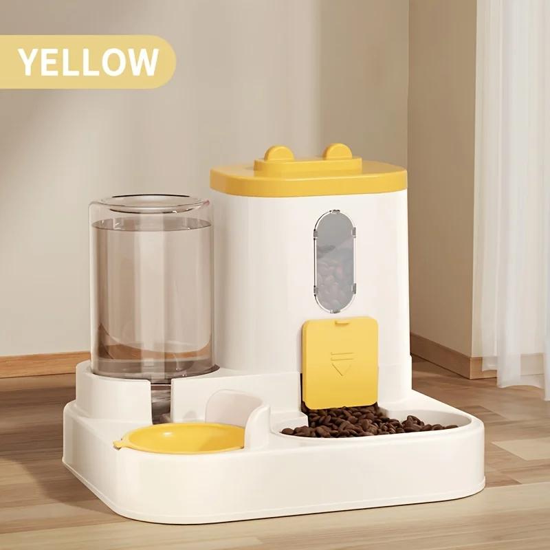 2-in-1 Cat Food Dispenser with Water and Food Integration, Fully Automatic Feeding and Cute Design
