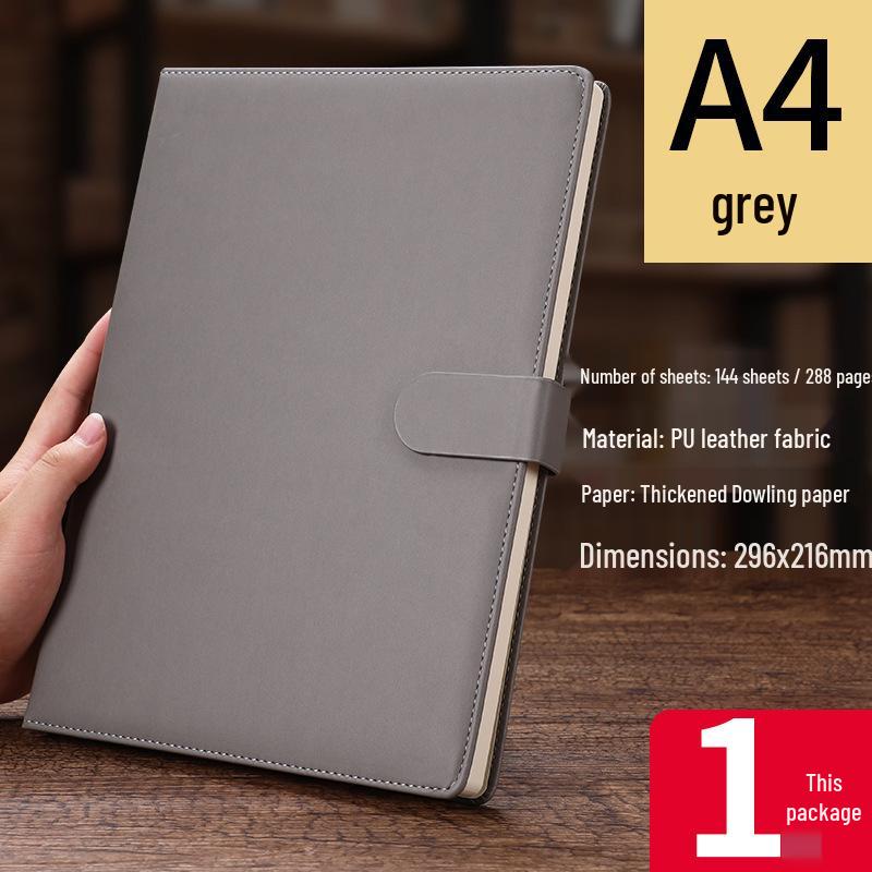 A4 Extra Large Business Notebook: Simple Office, Meeting Minutes, Custom Printable Logo серый
