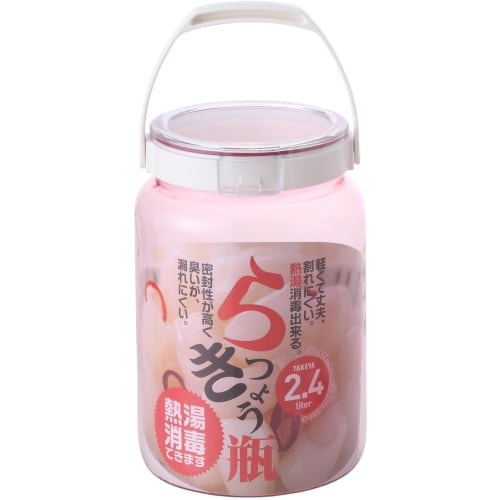 Takeya Chemical Industry TAKEYA Pickled Vessel, Boiling Water and Sterilization Safe, Round, 2.4L, Pink