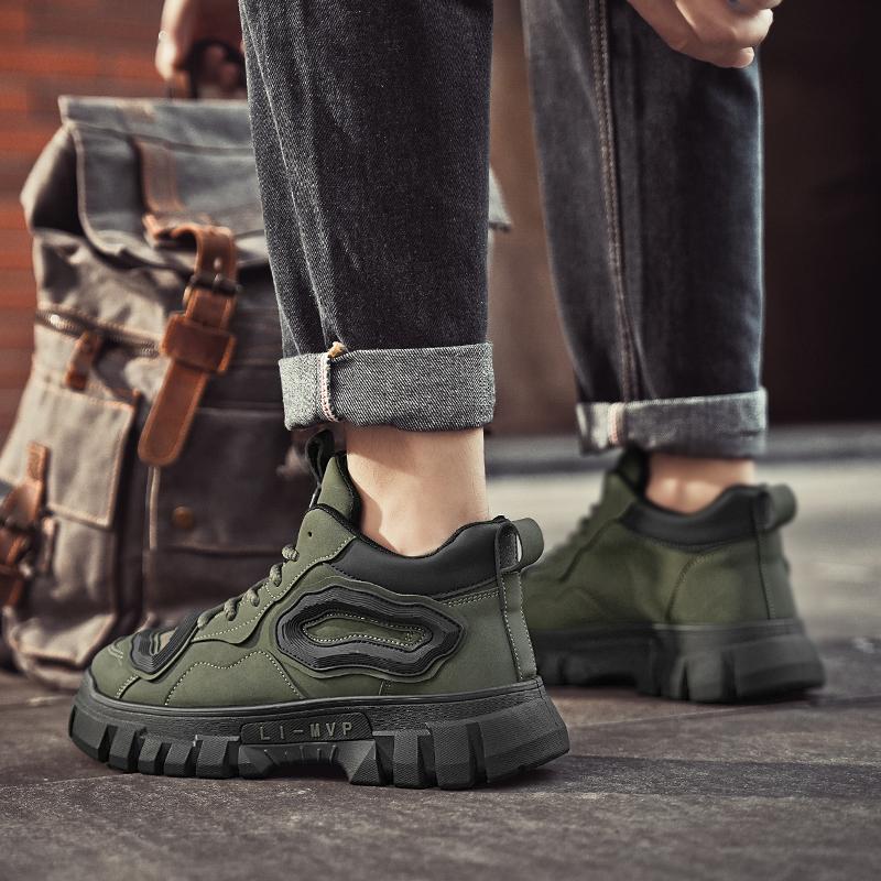 New Fashion Autumn And Winter Men's High Top Martin Boots Students Male Boys Trending Soft Sole Work Shoes Labor Protection Martin Sneakers