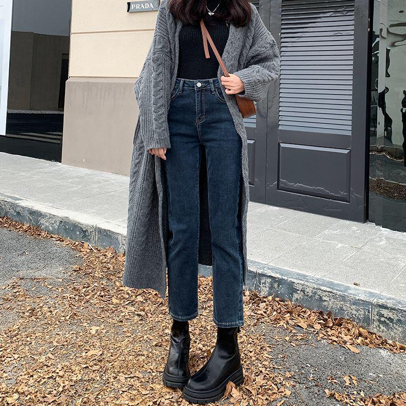 

789 High Waist Straight Leg Slimming Jeans for Women - Trendy & Versatile Winter Style 31