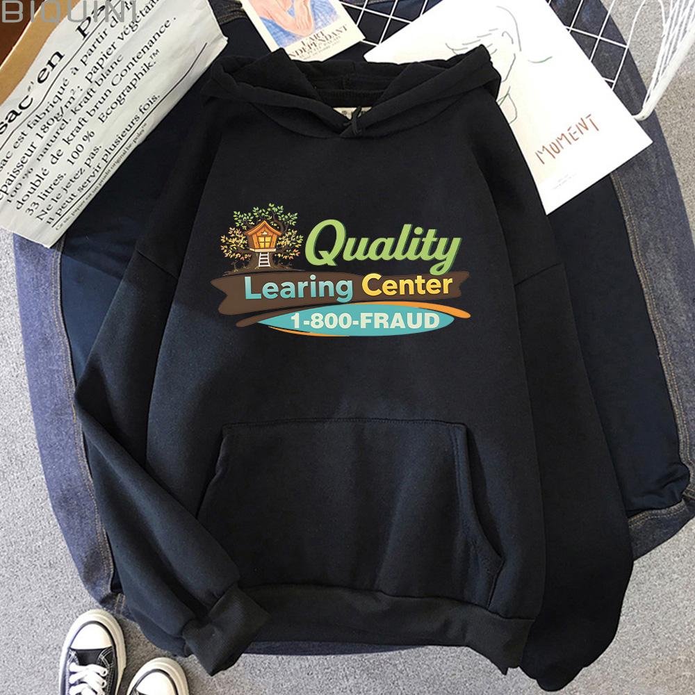 

Quality Learing Center Sweatshirts 800 Fraud Funny Humor Pop Culture Hoodies Unisex High Street Loose Clothes Trendy Casual Tops XS чёрный