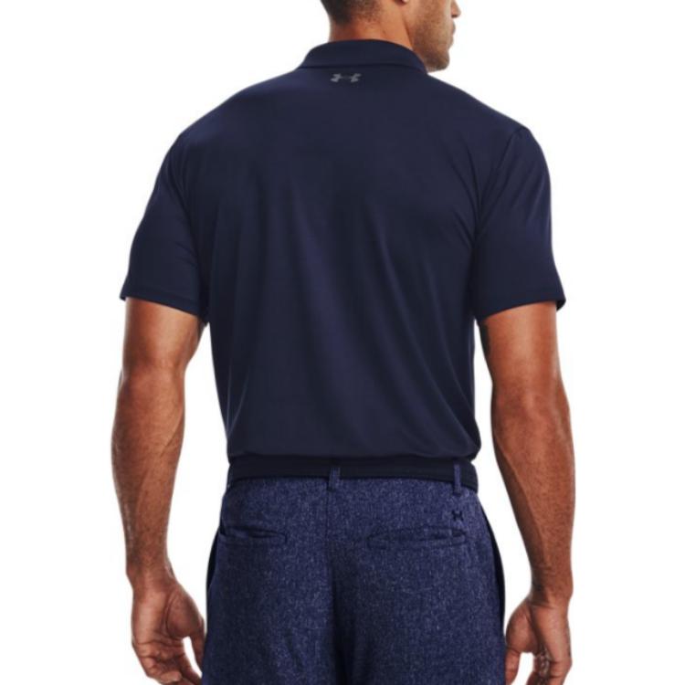 Under Armour Solid Color Golf Sports Short Sleeve Polo Shirt Men Tops Navy-Blue 1377374-410