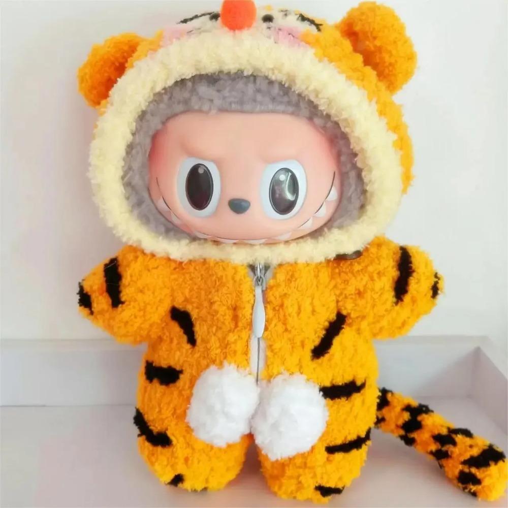 New 17cm Labubu Inventory Cute Fashion Clothing Accessories Labubu Headband Scarf Decoration Bubble Doll Clothing Birthday Gift