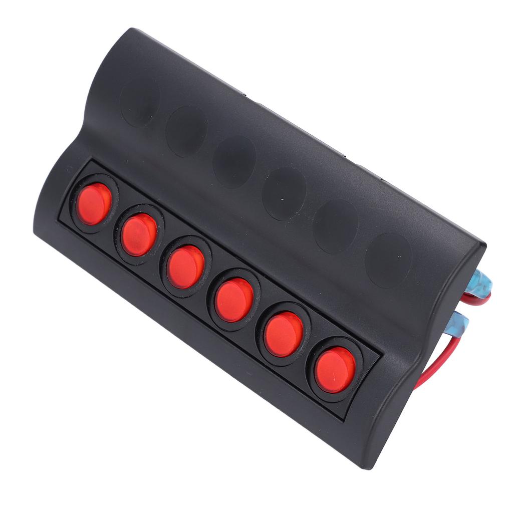Marine Switch Panel 6 Gang Waterproof Pre Wired with Overload Protector ON OFF for RV Boat DC12V
