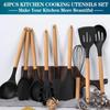 43pcs/set, Silicone Cooking Utensils Set Non-Stick Heat Resistant Kitchen Utensils Spatula Set With Wooden Handle For Baking CookingBest Kitchen Stuff