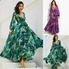 Elegant Women Ladies Chiffon Boho Long Sleeve Maxi Dress For Evening Events