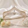 Children Pearl Crown Headband for Girls Birthday Performance Alloy Frame with Imitation Pearls and Silicone-Lining