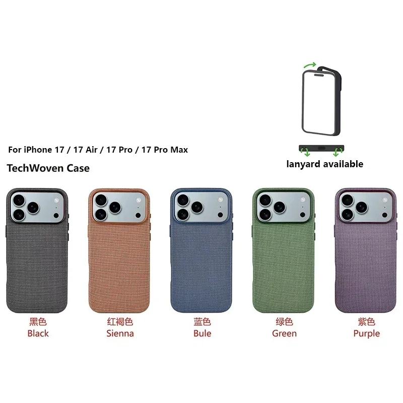 Hochwertige Originaltechnologie Gewebte Handyhülle Für IPhone 17 Pro 17 Pro Max Mit Logo Für Offiziell Für Magsafe Magnetisch Stoßfest Schutzhülle