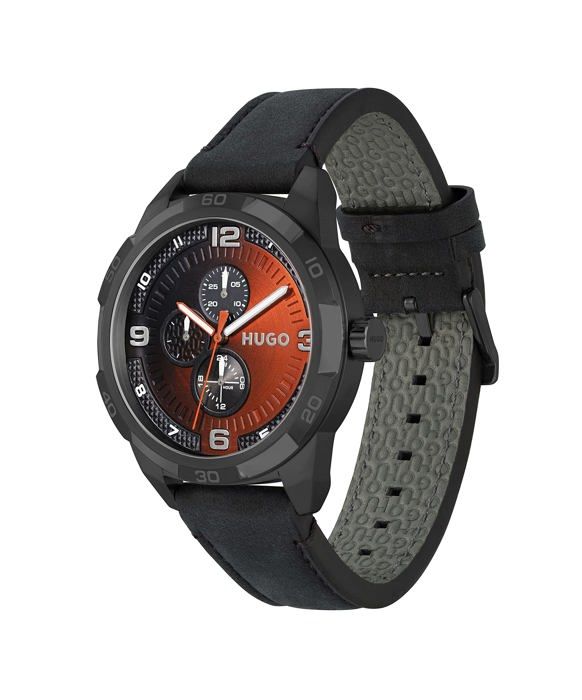 Montre - Hugo - 1530275 - Analogique - Cuir Noir - Résistance 5 ATM