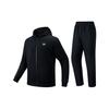 Fleece Lined Warm Hooded Loose Fitness Training Fashionable Versatile Knitted Casual Sports Suit Men Suit Basic-Black 952548201-3