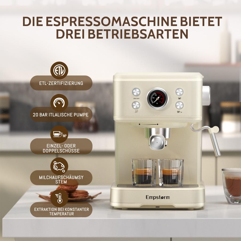 For 04E Electric Semi-Automatic Coffee Maker Cappuccino Espresso Latte Machine for Hotel Outdoor & Car Use 20 Bars Pressure