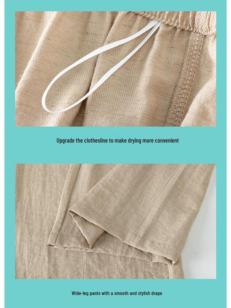 YAMAMOTO Women's Linen Pants - Summer 2026 High Waist, Drapey, Casual, Narrow Straight, Wide-Leg Style.