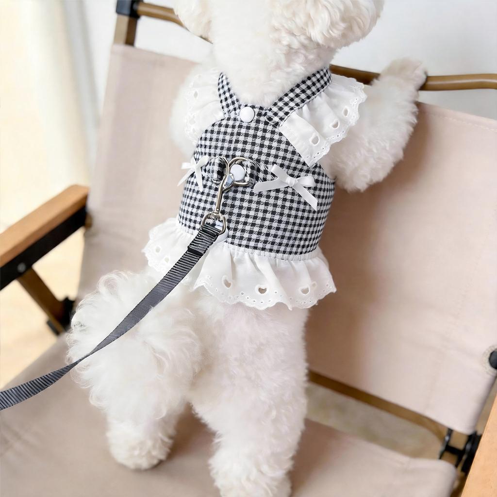 Pet Dog Vest-style Harness Leash for Summer Dog Walking, Suitable for Small Dogs, Non-restrictive for the Neck, for Yorkshire Terriers and Maltese
