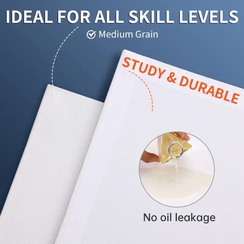 5 seturi de pânze albe grundate, 30x40 cm - Excelente pentru acuarelă și tot felul de picturi