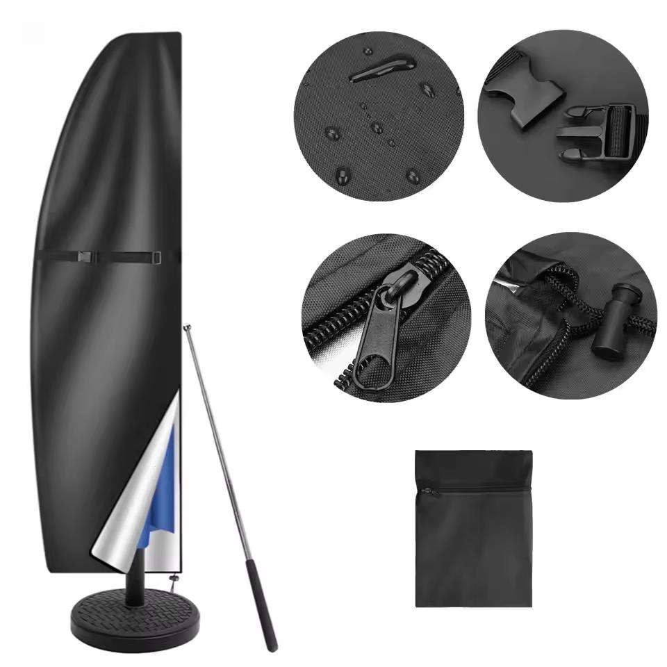 Outdoor Anti-UV Schutzhülle Wasserdicht Outdoor Sonnenschirmhülle Freischwebender Terrassenschirm Sonnenschirmhülle mit Reißverschluss