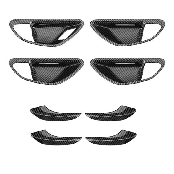 8pcs Inner Door Handle Cover Stickers for 15-21 Mercedes-Benz C-Class W205 None