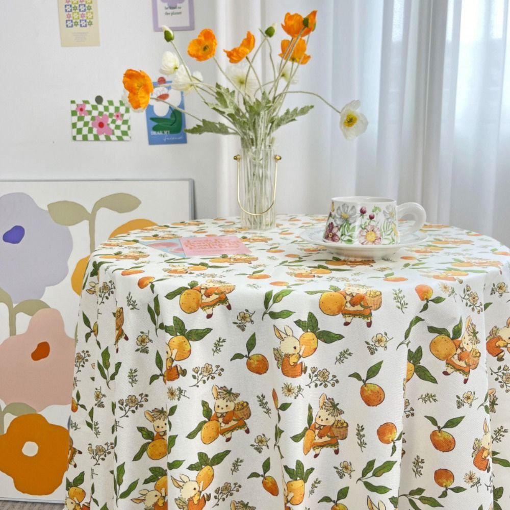 

Chinese Style Printing Coffee Table Cover Vintage Round Table Tablecloth Floral Table Cloth Home Style 17