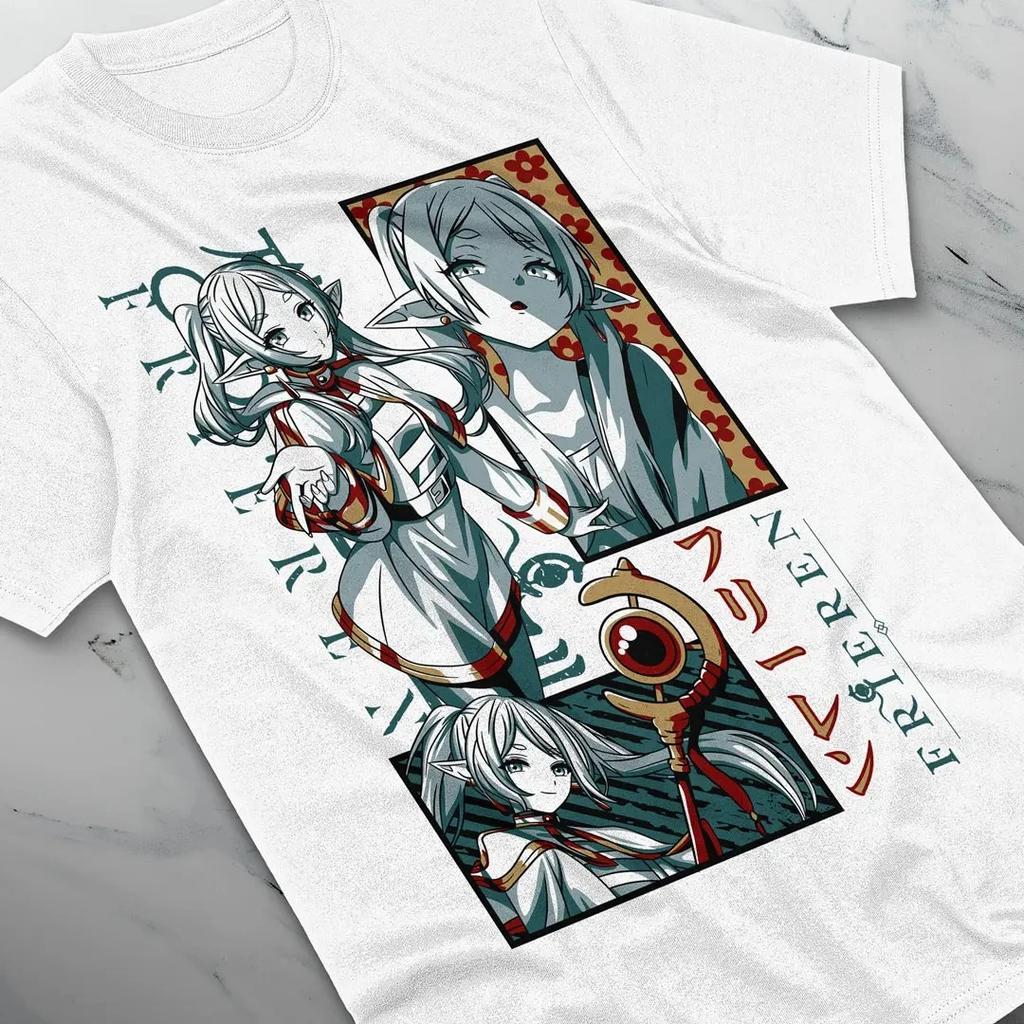 Frieren T-shirt Beyond Journey's End Fern Stark Girl Anime Gift Shirt Women Clothing Graphic T Shirts Vintage Summer Streetwear