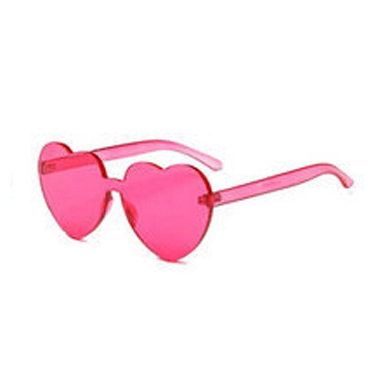 Heart-Shaped Frameless Peach Sunglasses: Perfect for Pool, Picnic, and Party