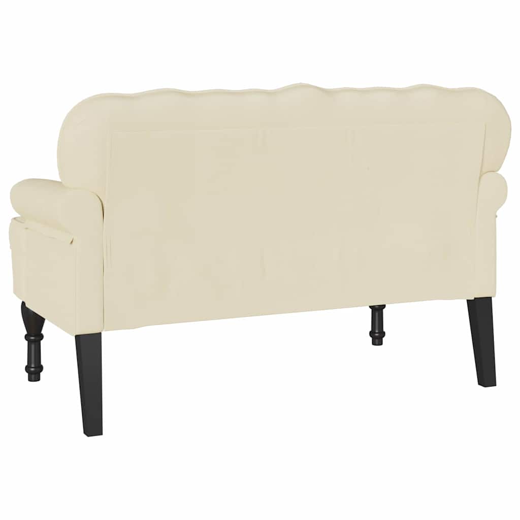 Chesterfield Sofa Cream 119.5 x 64.5 x 75 cm Faux Leather