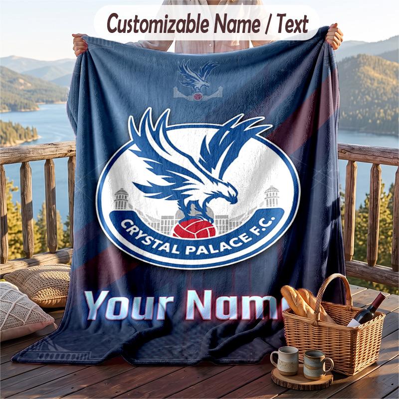 Flannel Blanket Crystal Palace Print Custom Name Text Soft Throw for Sofa Bed