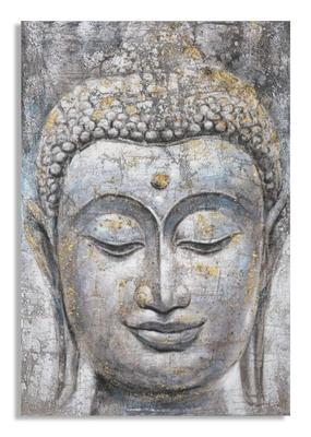 Handmade Wall Painting Face Buddha Light -A- 80X3X120 Cm