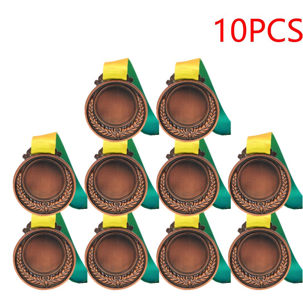 5-20PCS 2 Inches Gold Silver Bronze Prize with Neck Ribbon 1st 2nd 3rd Prize Medal Round for Kids School Sports Meeting