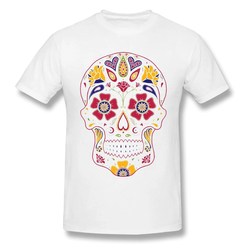 Day Of The Dead Sugar SkullAnime Clothes Design Halloween Trick-or-treating Cotton Unisex T-Shirt
