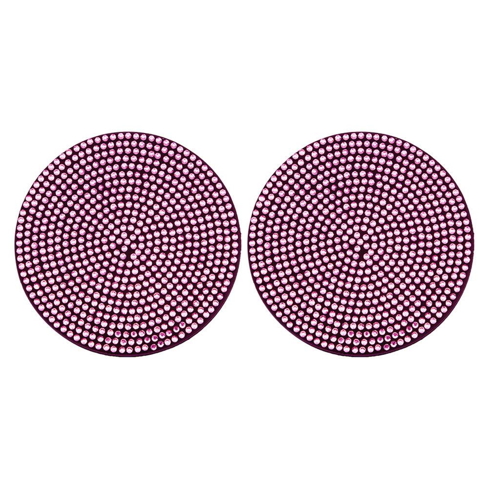 2 Peças Porta-Copos para Carro PVC Antiderrapante Almofadas para Porta-Copos de Carro Porta-Copos para Veículos com Strass de Cristal para Carros Acessórios Brilhantes da Moda